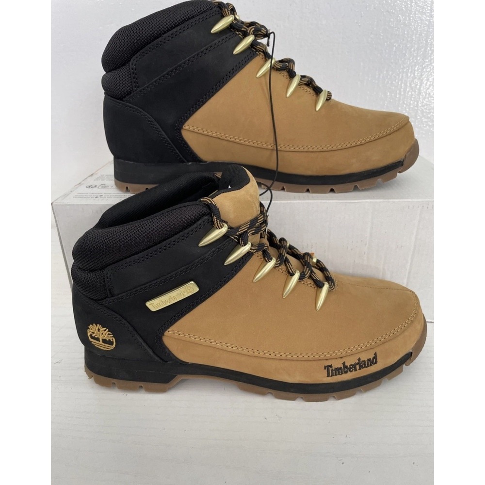 Timberland Euro Sprint Mid Lace Wheat Black Boot Sneaker TB0A1NHJ 231 Mens 8.5